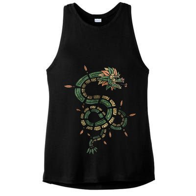 Quetzalcoatl Aztec Feathered Serpent Mayan Inca Toltec Ladies PosiCharge Tri-Blend Wicking Tank