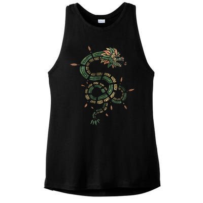 Quetzalcoatl Aztec Feathered Serpent Mayan Inca Toltec Ladies PosiCharge Tri-Blend Wicking Tank