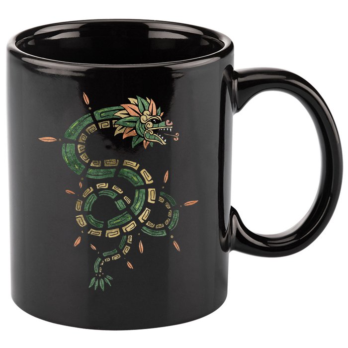 Quetzalcoatl Aztec Feathered Serpent Mayan Inca Toltec 11oz C Handle Ceramic Mug