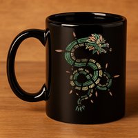 Quetzalcoatl Aztec Feathered Serpent Mayan Inca Toltec 11oz C Handle Ceramic Mug