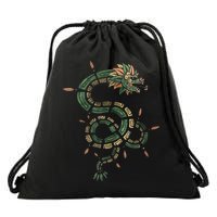 Quetzalcoatl Aztec Feathered Serpent Mayan Inca Toltec Drawstring Bag