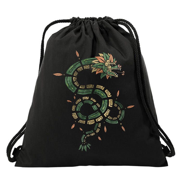 Quetzalcoatl Aztec Feathered Serpent Mayan Inca Toltec Drawstring Bag
