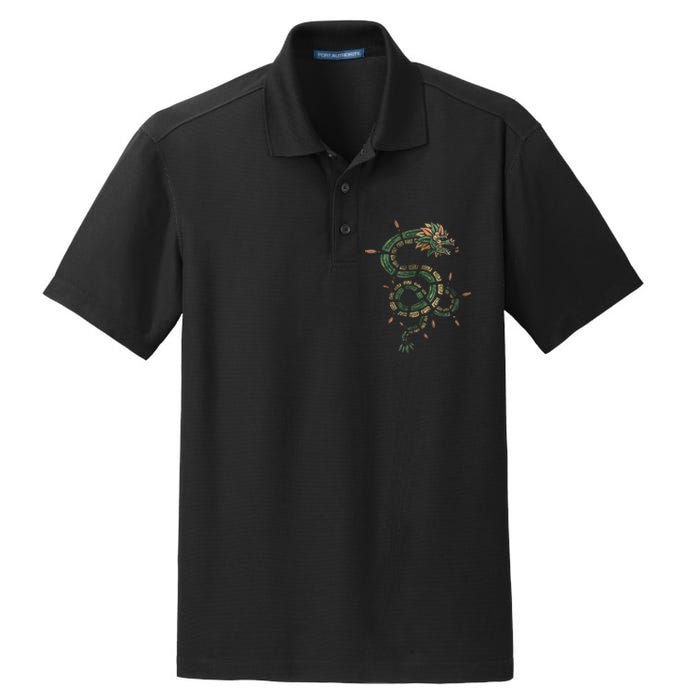 Quetzalcoatl Aztec Feathered Serpent Mayan Inca Toltec Dry Zone Grid Polo