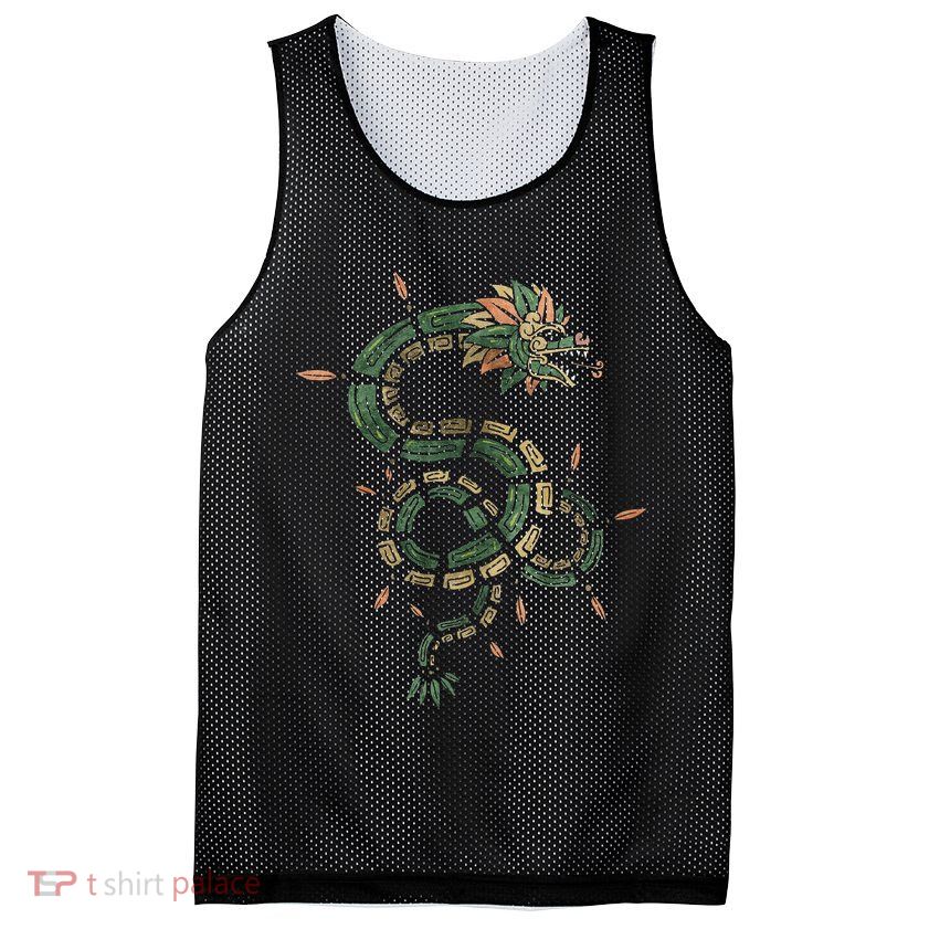 Quetzalcoatl Aztec Feathered Serpent Mayan Inca Toltec Mesh Reversible Basketball Jersey Tank