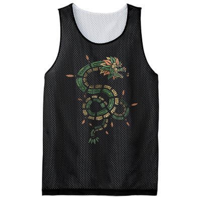 Quetzalcoatl Aztec Feathered Serpent Mayan Inca Toltec Mesh Reversible Basketball Jersey Tank