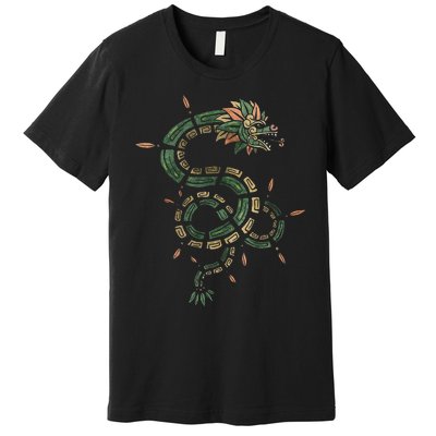 Quetzalcoatl Aztec Feathered Serpent Mayan Inca Toltec Premium T-Shirt