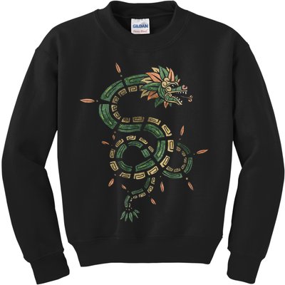 Quetzalcoatl Aztec Feathered Serpent Mayan Inca Toltec Kids Sweatshirt