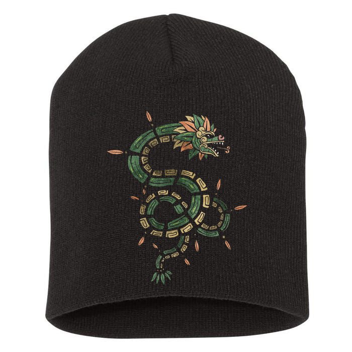 Quetzalcoatl Aztec Feathered Serpent Mayan Inca Toltec Short Acrylic Beanie