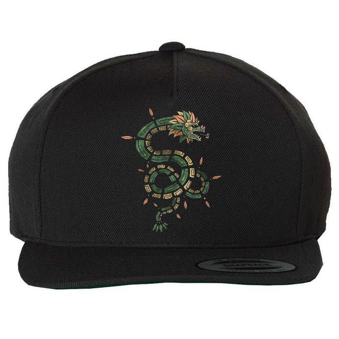 Quetzalcoatl Aztec Feathered Serpent Mayan Inca Toltec Wool Snapback Cap