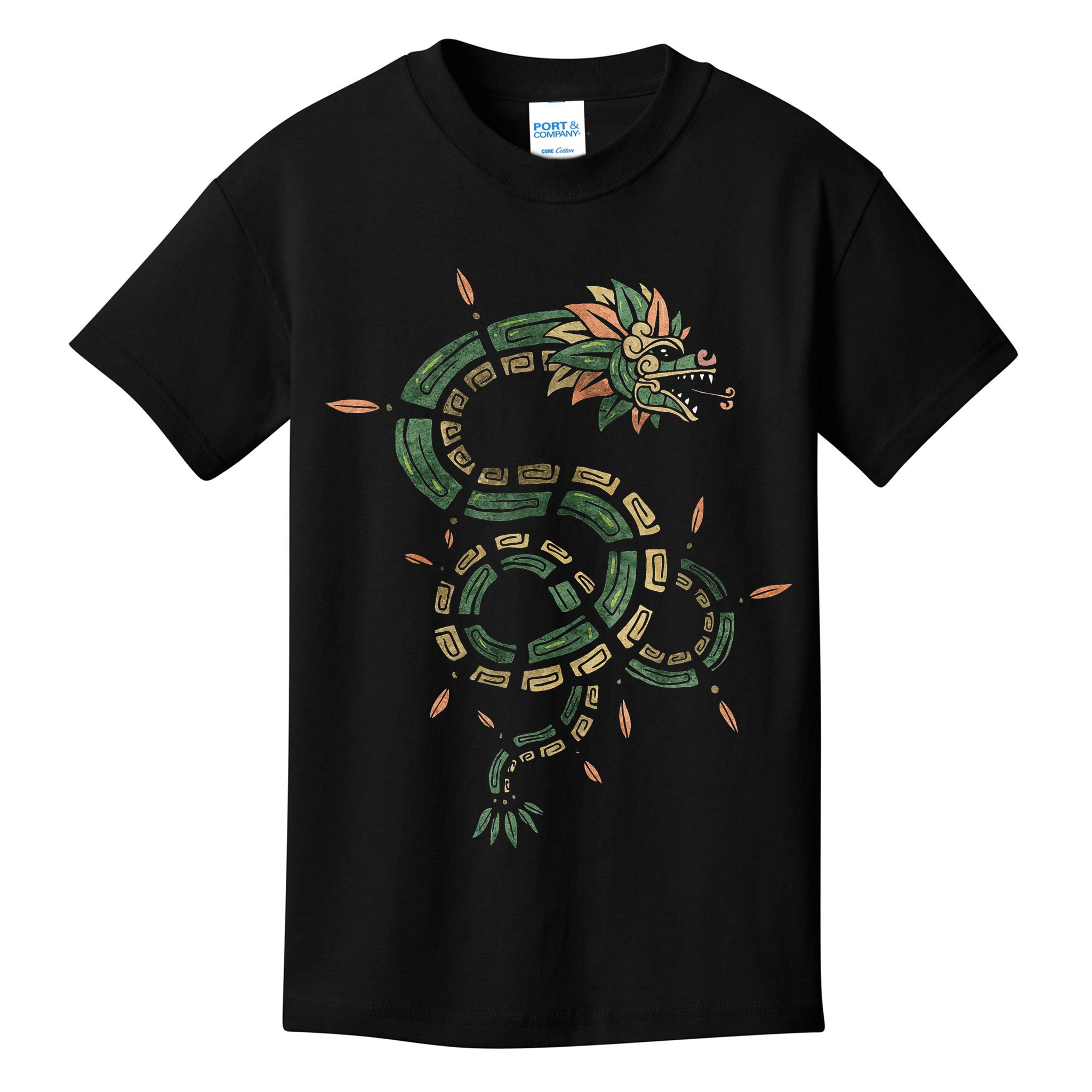 Quetzalcoatl Aztec Feathered Serpent Mayan Inca Toltec Kids T-Shirt