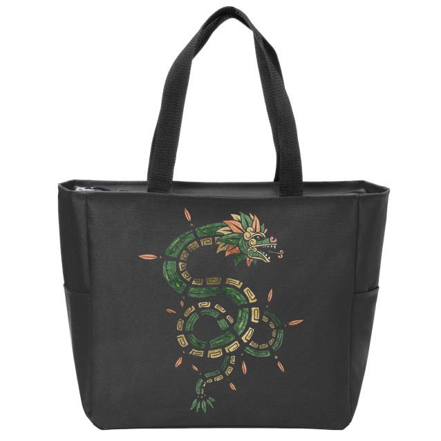 Quetzalcoatl Aztec Feathered Serpent Mayan Inca Toltec Zip Tote Bag