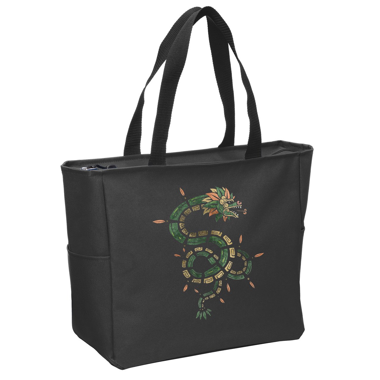 Quetzalcoatl Aztec Feathered Serpent Mayan Inca Toltec Zip Tote Bag