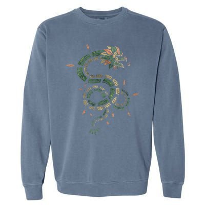 Quetzalcoatl Aztec Feathered Serpent Mayan Inca Toltec Garment-Dyed Sweatshirt