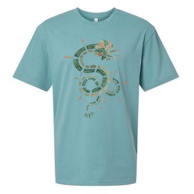 Quetzalcoatl Aztec Feathered Serpent Mayan Inca Toltec Sueded Cloud Jersey T-Shirt