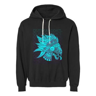 Quetzalcoatl Aztec Feathered Serpent Mayan Inca Toltec Garment-Dyed Fleece Hoodie