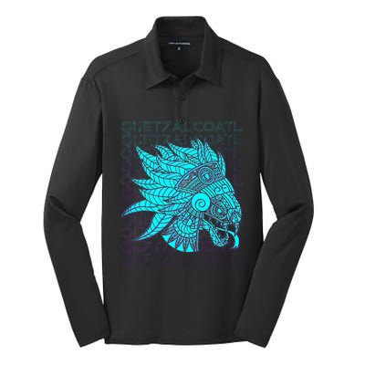 Quetzalcoatl Aztec Feathered Serpent Mayan Inca Toltec Silk Touch Performance Long Sleeve Polo