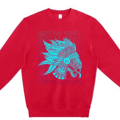 Quetzalcoatl Aztec Feathered Serpent Mayan Inca Toltec Premium Crewneck Sweatshirt