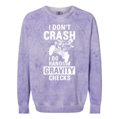 Quad Atv I Dont Crash I Do Random Gravity Checks Motor Sport Colorblast Crewneck Sweatshirt