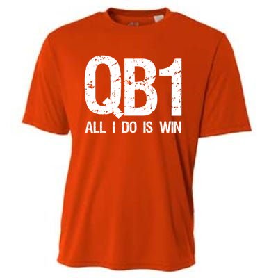 Qb1 All I Do Is Win Football Starting Quarterback Gift Cooling Performance Crew T-Shirt