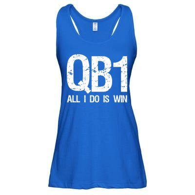 Qb1 All I Do Is Win Football Starting Quarterback Gift Ladies Essential Flowy Tank