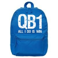 Qb1 All I Do Is Win Football Starting Quarterback Gift 16 in Basic Backpack