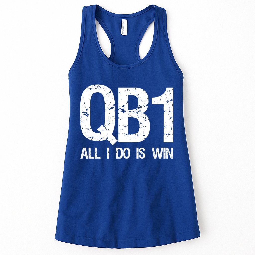 Qb1 All I Do Is Win Football Starting Quarterback Gift Womens Tank Top