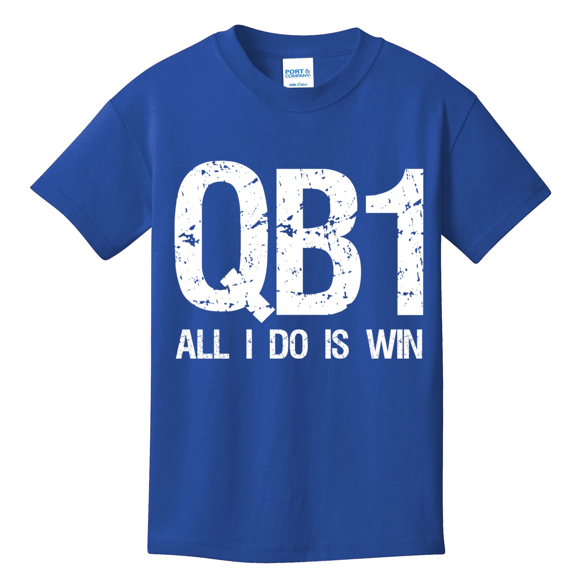 Qb1 All I Do Is Win Football Starting Quarterback Gift Kids T-Shirt