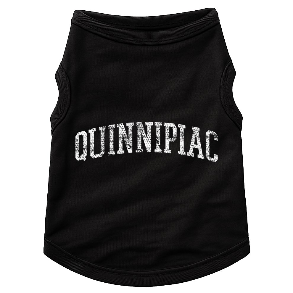 Quinnipiac Arch Logo Vintage Retro Sports University Style Doggie Tank