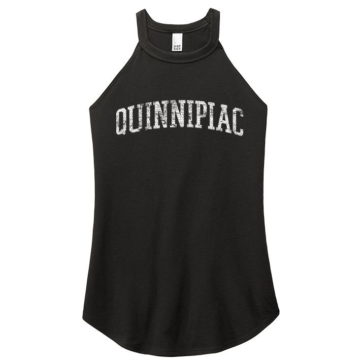 Quinnipiac Arch Logo Vintage Retro Sports University Style Women's Perfect Tri Rocker Tank