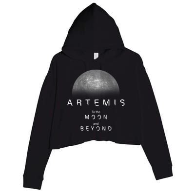 Quote Artemis Launch Mission To The Moon And Beyond Crop Fleece Hoodie