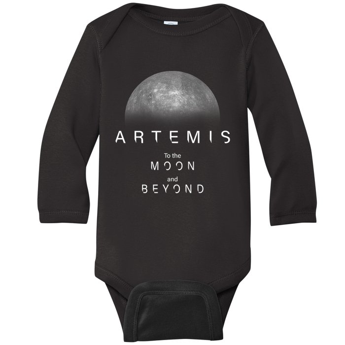 Quote Artemis Launch Mission To The Moon And Beyond Baby Long Sleeve Bodysuit