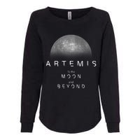 Quote Artemis Launch Mission To The Moon And Beyond Womens California Wash Sweatshirt