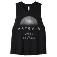 Quote Artemis Launch Mission To The Moon And Beyond Women's Racerback Cropped Tank