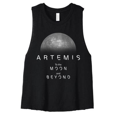 Quote Artemis Launch Mission To The Moon And Beyond Women's Racerback Cropped Tank