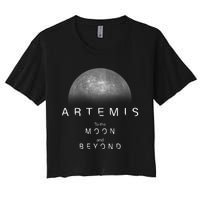 Quote Artemis Launch Mission To The Moon And Beyond Women's Crop Top Tee