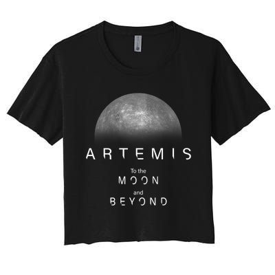 Quote Artemis Launch Mission To The Moon And Beyond Women's Crop Top Tee