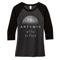 Quote Artemis Launch Mission To The Moon And Beyond Women's Tri-Blend 3/4-Sleeve Raglan Shirt