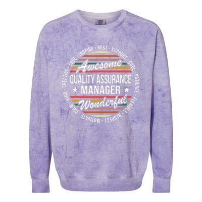 Quality Assurance Manager Gifts Appreciation Inspire Colorblast Crewneck Sweatshirt