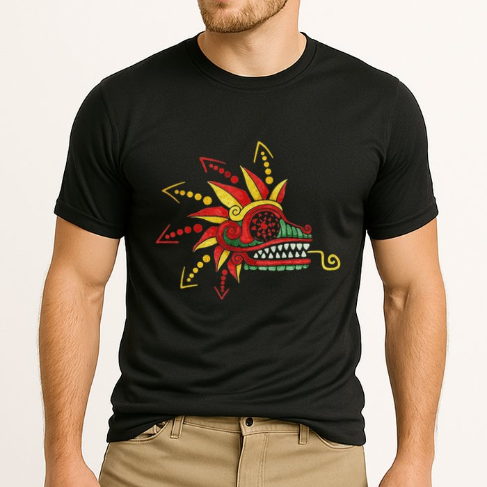 Quetzalcoatl Aztec Mayan Feathered Serpent Toltec Inca Cooling Performance Crew T-Shirt