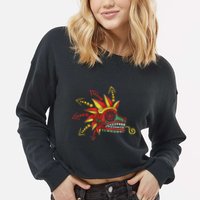 Quetzalcoatl Aztec Mayan Feathered Serpent Toltec Inca Cropped Pullover Crew