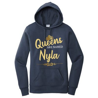 Queens Are Named Nyla Personalized Funny Birthday Gift Women's Pullover Hoodie