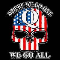 QAnon American Flag Skull Cooling Performance Crew T-Shirt
