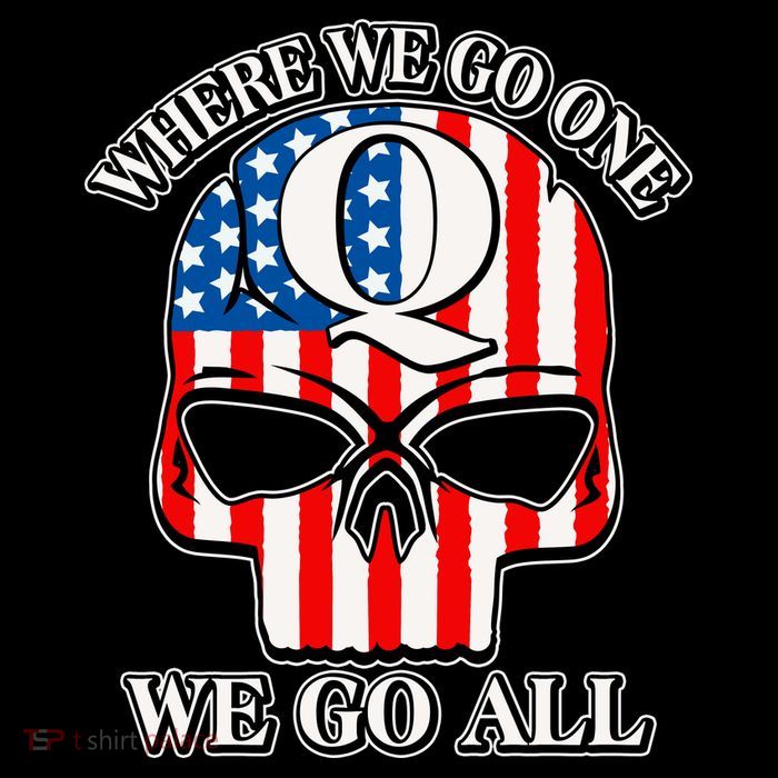QAnon American Flag Skull 16 in Basic Backpack