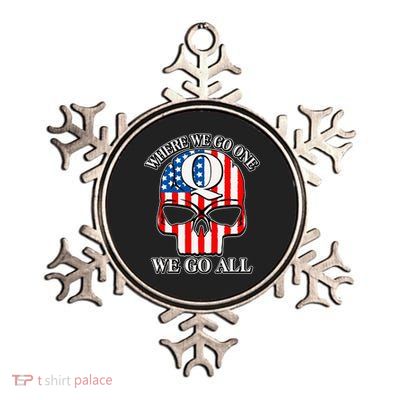 QAnon American Flag Skull Metallic Star Ornament