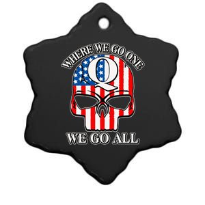 QAnon American Flag Skull Ceramic Star Ornament