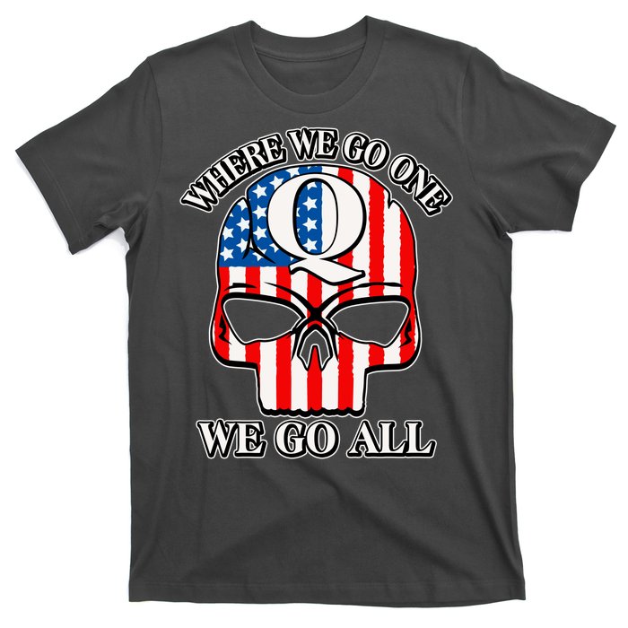 QAnon American Flag Skull T-Shirt