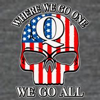 QAnon American Flag Skull Tall T-Shirt
