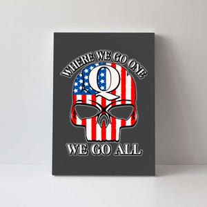 QAnon American Flag Skull Canvas