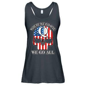 QAnon American Flag Skull Ladies Essential Flowy Tank