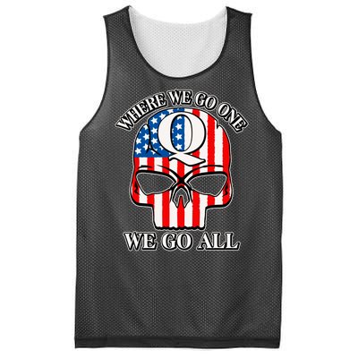 QAnon American Flag Skull Mesh Reversible Basketball Jersey Tank